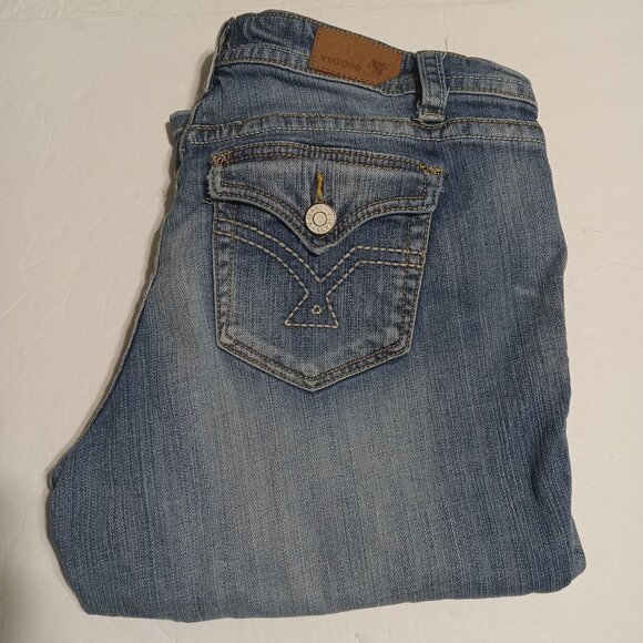 Vigoss Women's Distressed Patched Cropped Capri Jeans Size 14 C2013XM - Picture 1 of 12